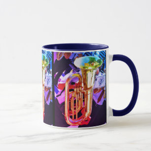 Shiny Tuba Slanted Perspective Brass Band Tasse
