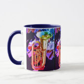 Shiny Tuba Slanted Perspective Brass Band Tasse (Links)