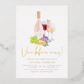 Shiny Vino Before Vows Weinprobe Brautparty Folieneinladung (Vorderseite)