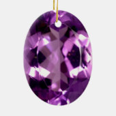 Shiny violet Amethyst Edelstein Februar Geburtstei Keramikornament (Hinten)