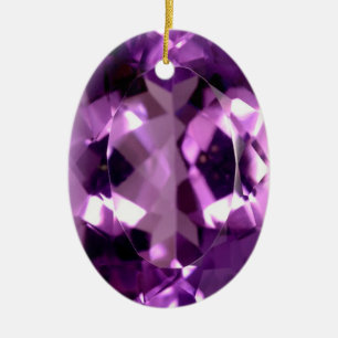 Shiny violett Amethyst Edelstein Februar Geburtste Keramikornament