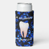 Shiny White Tooth auf Blue Selters Dosenkühler (Seltzer Vorderseite)