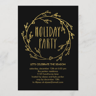Shiny Wreath Holiday Party - Einladung