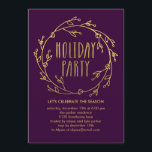 Shiny Wreath Holiday Party - Lila Einladung<br><div class="desc">Diese stilvollen Feierlichkeiten tragen zu einer modernen und eleganten Touch bei. Design © www.berryberrysweet.com. Die Hintergrundfarbe kann an jede beliebige Farbe angepasst werden,  um dem Party zu entsprechen.</div>
