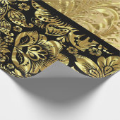 ShinyGold und Black Damaskus Geschenkpapier (Ecke)