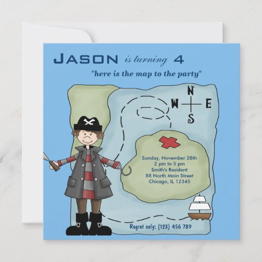 Ship Ahoy Einladung (Vorderseite)