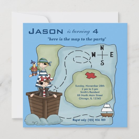 Ship Ahoy Einladung (Vorderseite)