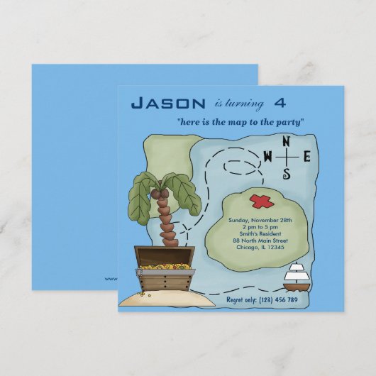 Ship Ahoy Einladung (Vorne/Hinten)