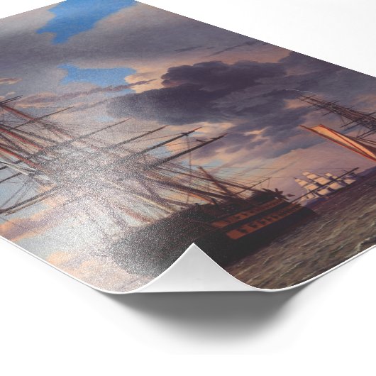 Ship and a Frigate at Anchor Fotodruck (Ecke)