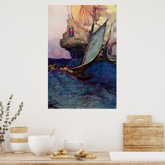 Ship Approach Poster (Küche)