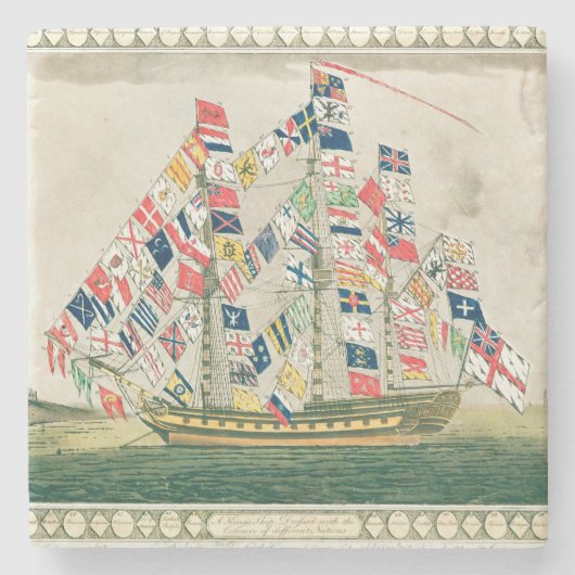 Ship eines Königs Steinuntersetzer (Vorderseite)