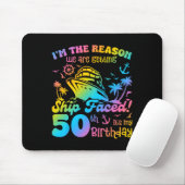 Ship Faced It's My 50th Birthday Cruising Ship Tri Mousepad (Mit Mouse)