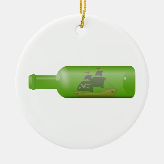 Ship in a bottle keramik ornament (Vorne)
