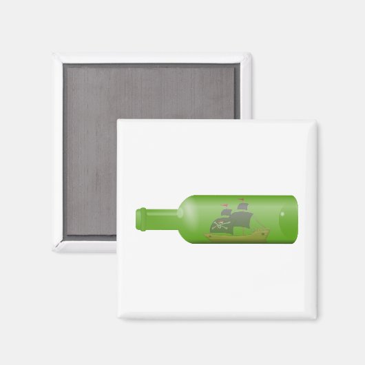 Ship in a bottle magnet (Vorderseite/Rückseite)