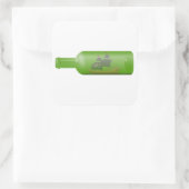 Ship in a bottle quadratischer aufkleber (Tasche)