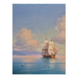 Ship off the coast - Ivan Aivazovsky Poster