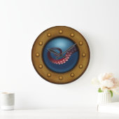 Ship Porthole Deep Sea Octopus Nautical Steampunk Große Wanduhr (Zuhause)