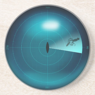 Ship Sonar Screen Kraken Riesen Tintenfisch Nautic Getränkeuntersetzer