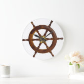 Ship Steering Wheel Clock Große Wanduhr (Zuhause)