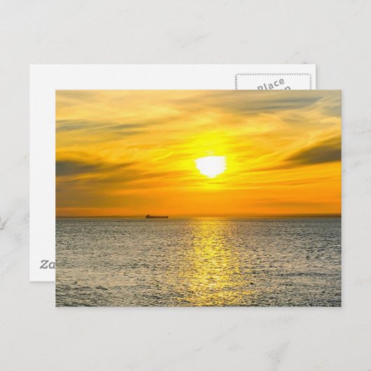Ship Sunrise Postkarte (Vorne/Hinten)