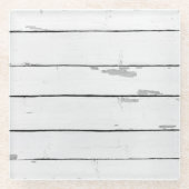 Shiplap Rustic Beach Decke Glass Untersetzer (Vorderseite)