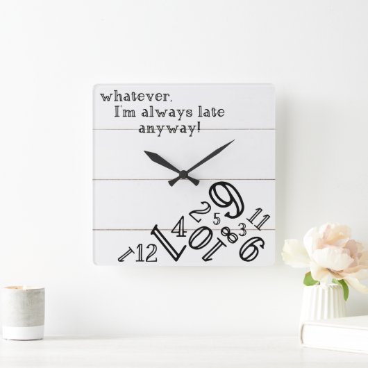 Shiplap rustikale Uhr: Quadratische Wanduhr (Zuhause)