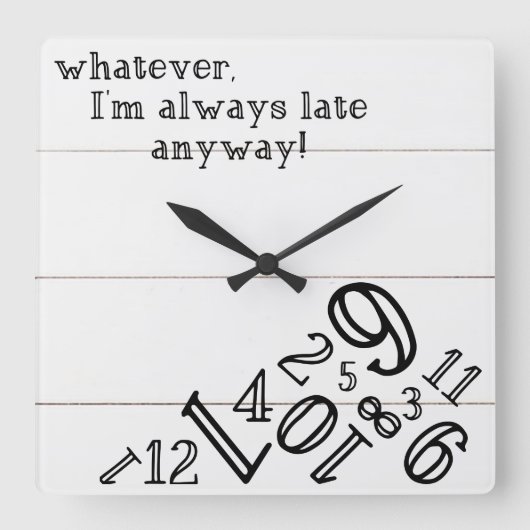 Shiplap rustikale Uhr: Quadratische Wanduhr (Vorderseite)