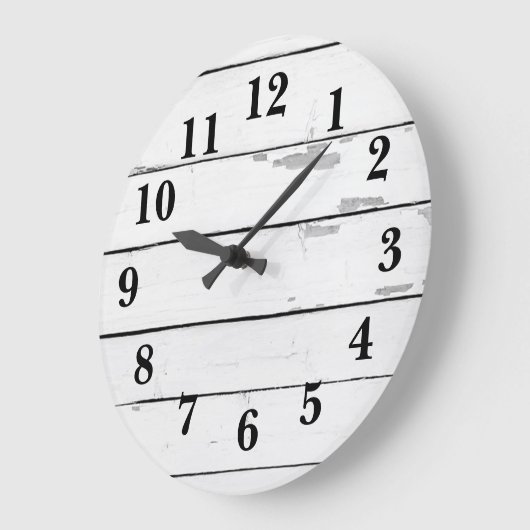 Shiplap Rustikaler Bauernhof Große Wanduhr (Winkel)