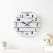 Shiplap Rustikaler Bauernhof Große Wanduhr (Zuhause)