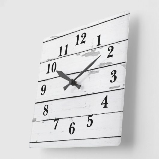 Shiplap Rustikaler Bauernhof Quadratische Wanduhr (Winkel)