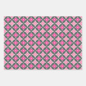 Shippo mit Blume Motif, Blau, Orange, Rosa Geschenkpapier Set (Vorderseite 3)