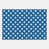 Shippo mit Blume Motif, Blau, Orange, Rosa Geschenkpapier Set (Vorderseite)