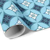 Shippo mit Blume Motif, Blau und Weiß Geschenkpapier (Rolleneckpunkt)