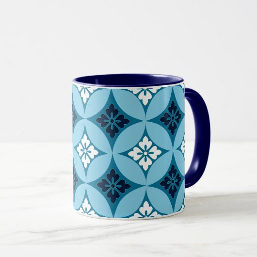 Shippo mit Blume Motif, Blau und Weiß Tasse (VorderseiteRechts)