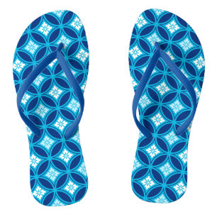 Shippo mit Blume Motif, Deep Indigo Blue Badesandalen