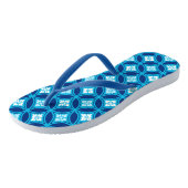 Shippo mit Blume Motif, Deep Indigo Blue Badesandalen (Schrägansicht)