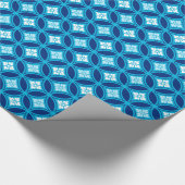 Shippo mit Blume Motif, Deep Indigo Blue Geschenkpapier (Ecke)