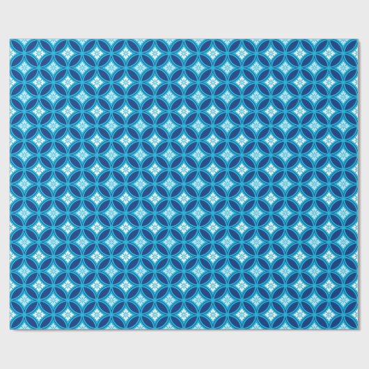 Shippo mit Blume Motif, Deep Indigo Blue Geschenkpapier (Flach)