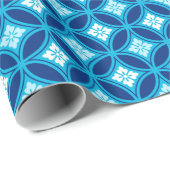 Shippo mit Blume Motif, Deep Indigo Blue Geschenkpapier (Rolleneckpunkt)