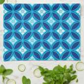 Shippo mit Blume Motif, Deep Indigo Blue Geschirrtuch (Gefaltet)