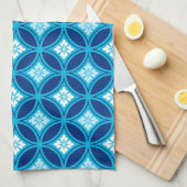 Shippo mit Blume Motif, Deep Indigo Blue Geschirrtuch (Viertel Falte)