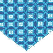 Shippo mit Blume Motif, Deep Indigo Blue Kurzer Tischläufer (Ecke)