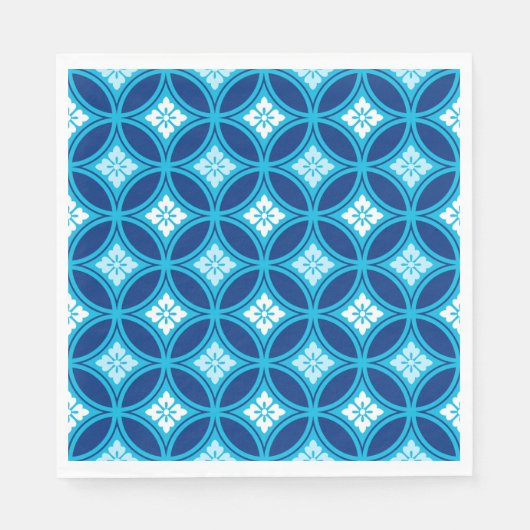Shippo mit Blume Motif, Deep Indigo Blue Serviette (Vorderseite)