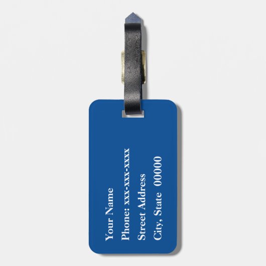 Shippo mit Blume Motif, Indigo Blau und Weiß Gepäckanhänger (Rückseite vertikal)