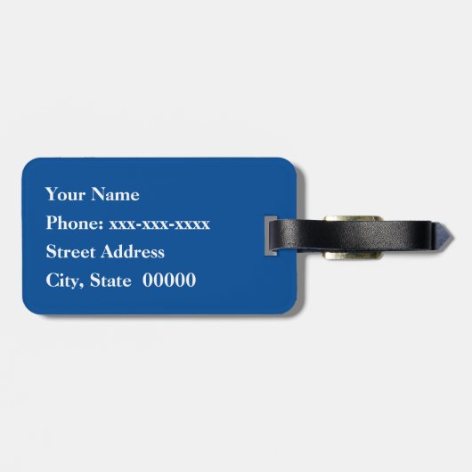 Shippo mit Blume Motif, Indigo Blau und Weiß Gepäckanhänger (Rückseite horizontal)