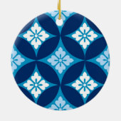 Shippo mit Blume Motif, Indigo Blau und Weiß Keramik Ornament (Hinten)