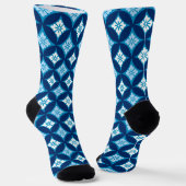 Shippo mit Blume Motif, Indigo Blue & White Socken (Gewinkelt)