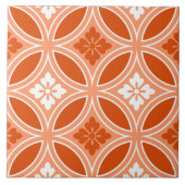 Shippo mit Blume Motif, Mandarin Orange Fliese (Vorderseite)