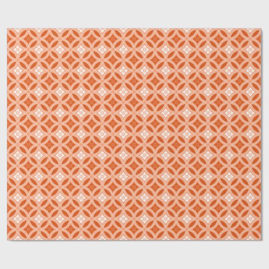 Shippo mit Blume Motif, Mandarin Orange Geschenkpapier (Flach)