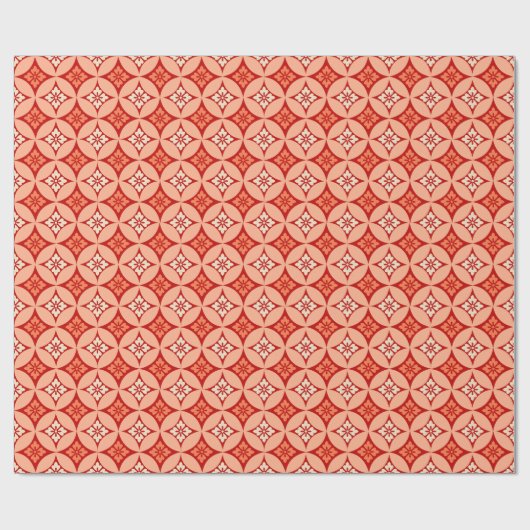 Shippo mit Blume Motif, Mandarin Orange Geschenkpapier (Flach)